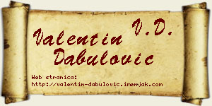 Valentin Dabulović vizit kartica